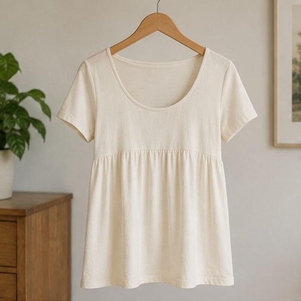 Ivory Scoop Neck Babydoll Top